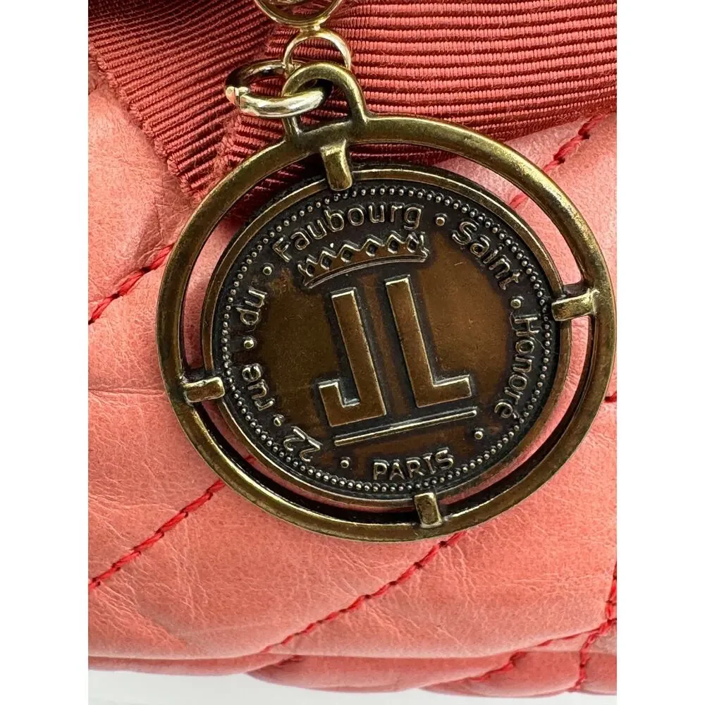 Lanvin Happy GM Pochette Rose Quilted Leather Crossbody Turnlock Bag Large - Picture 3 of 6